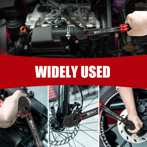 XEIMILE torque wrench built from chromium-vanadium steel with durable electro-black finish.
