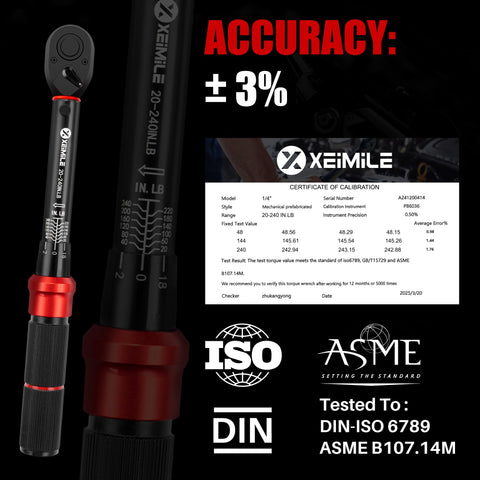 XEIMILE torque wrench pull-lock knob allows quick, precise torque adjustments.