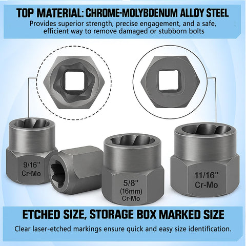 XEWEA 3/8 drive extractor for direct torque transfer and efficient removal.