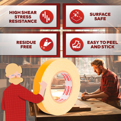 XFasten tape in CNC routing keeps templates aligned without surface damage.