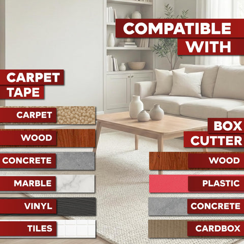 XFasten rug tape easily repositioned for precise rug placement.