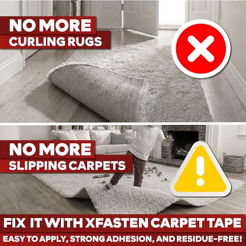 XFasten laminate floor compatible rug tape in kitchen area