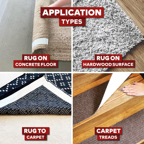 XFasten outdoor patio rug tape weatherproof and UV-resistant on deck