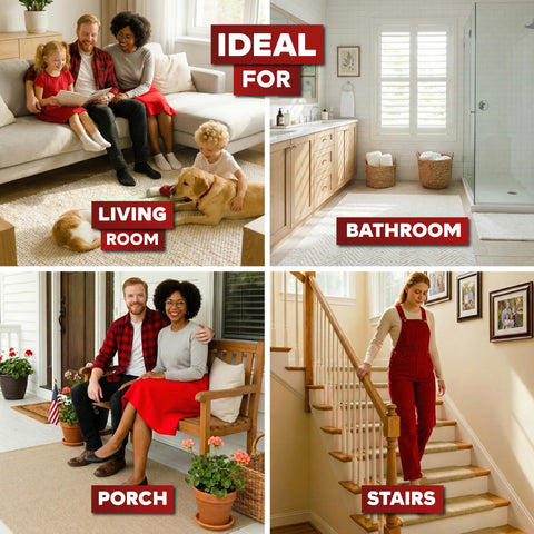 XFasten staircase anti-slip rug tape securing steps