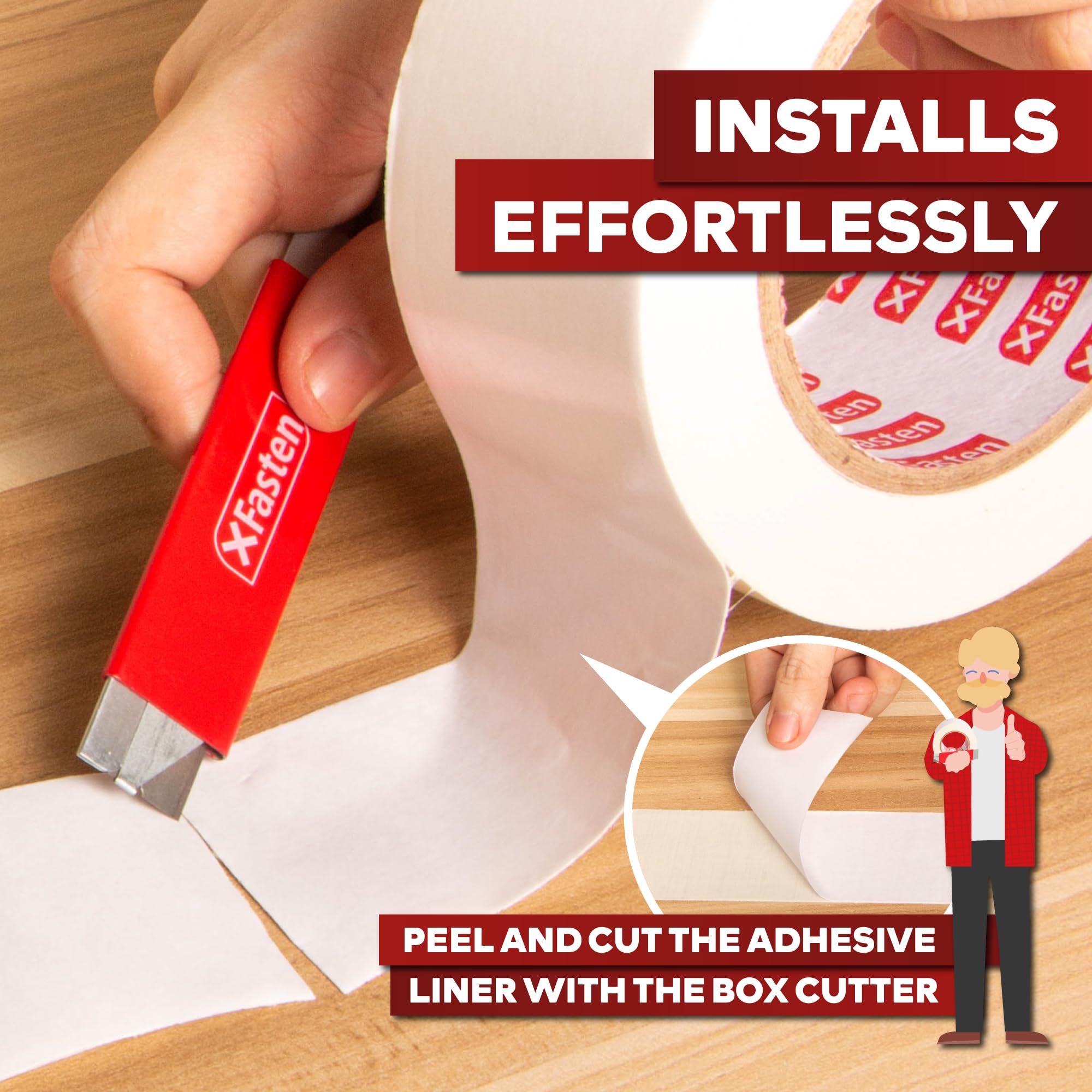 XFasten UV resistant and waterproof carpet tape for outdoor use.