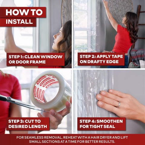 XFasten window sealing tape showing residue-free removal from frame