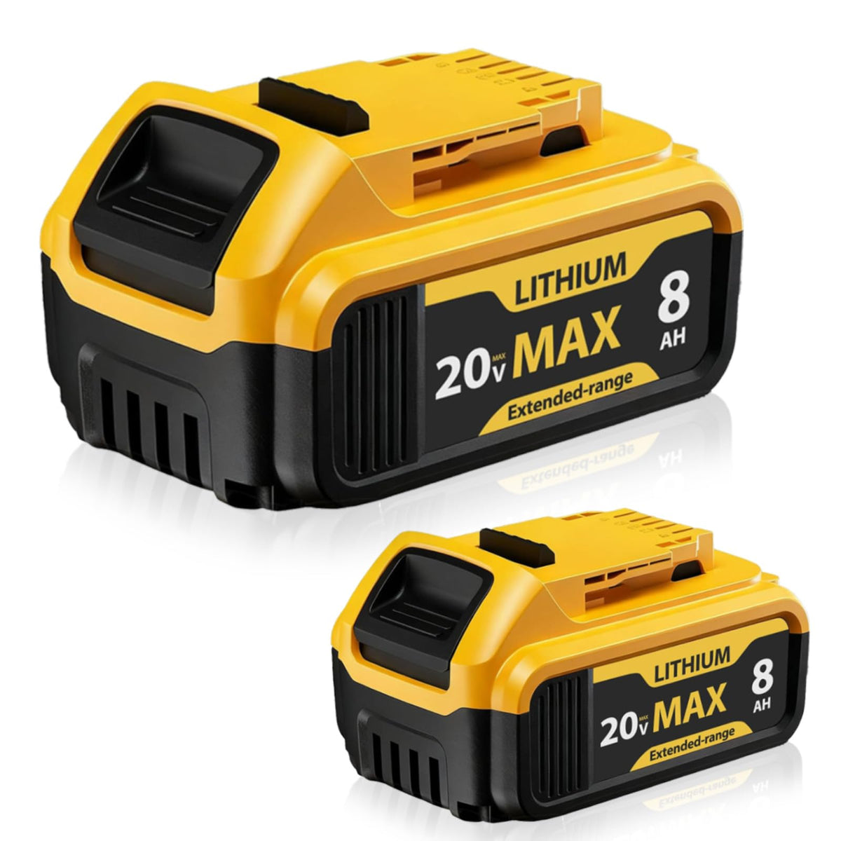 XFKJOR 8000mAh replacement battery with capacity indicator for DCB205, extended on-site runtime