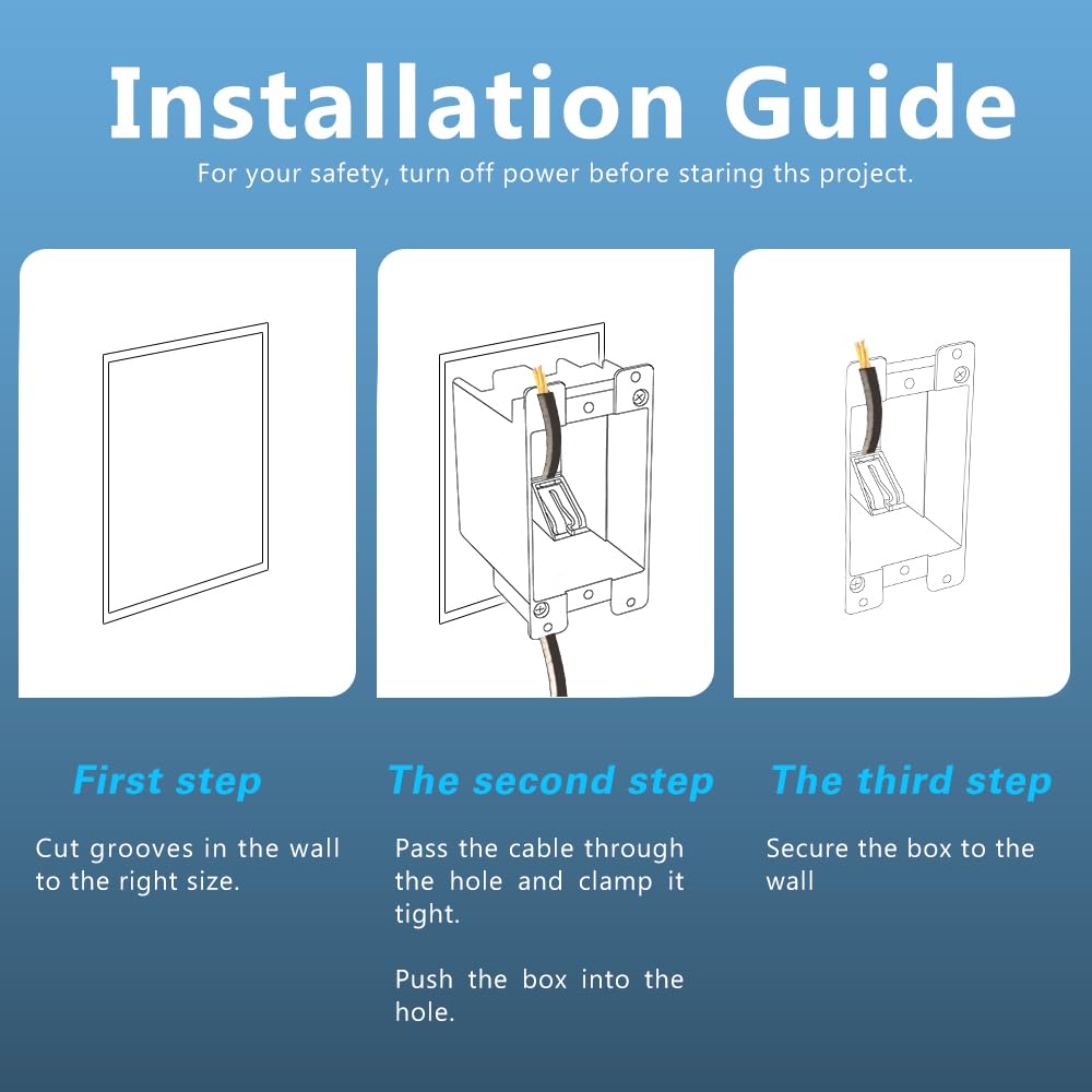 XGGYA blue outlet box pack of 3 for versatile renovations
