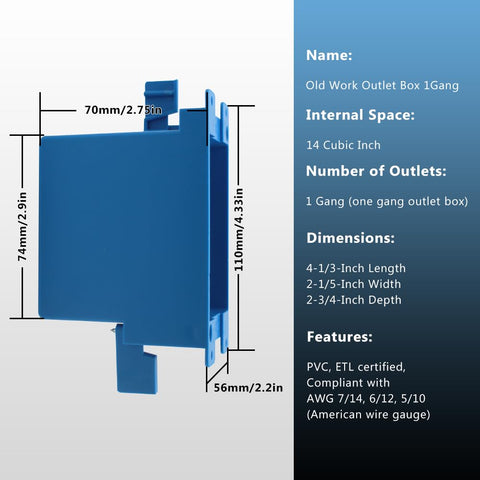ETL-certified blue outlet box by XGGYA with fire-resistance capabilities
