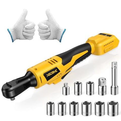 XGOBHC 3/8-inch cordless ratchet wrench in use, perfect for tight engine bays.