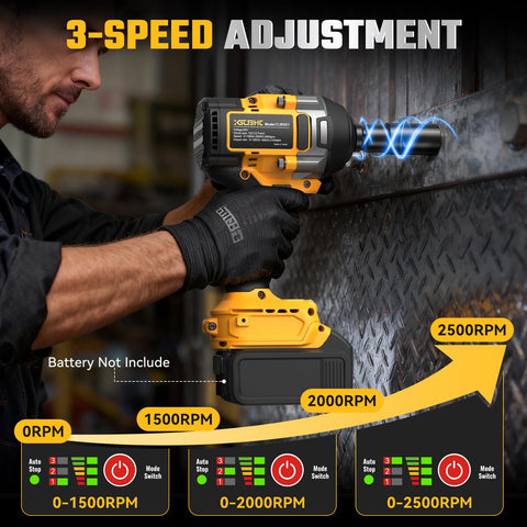 XGOBHC cordless impact wrench with built in LED light for dim spaces