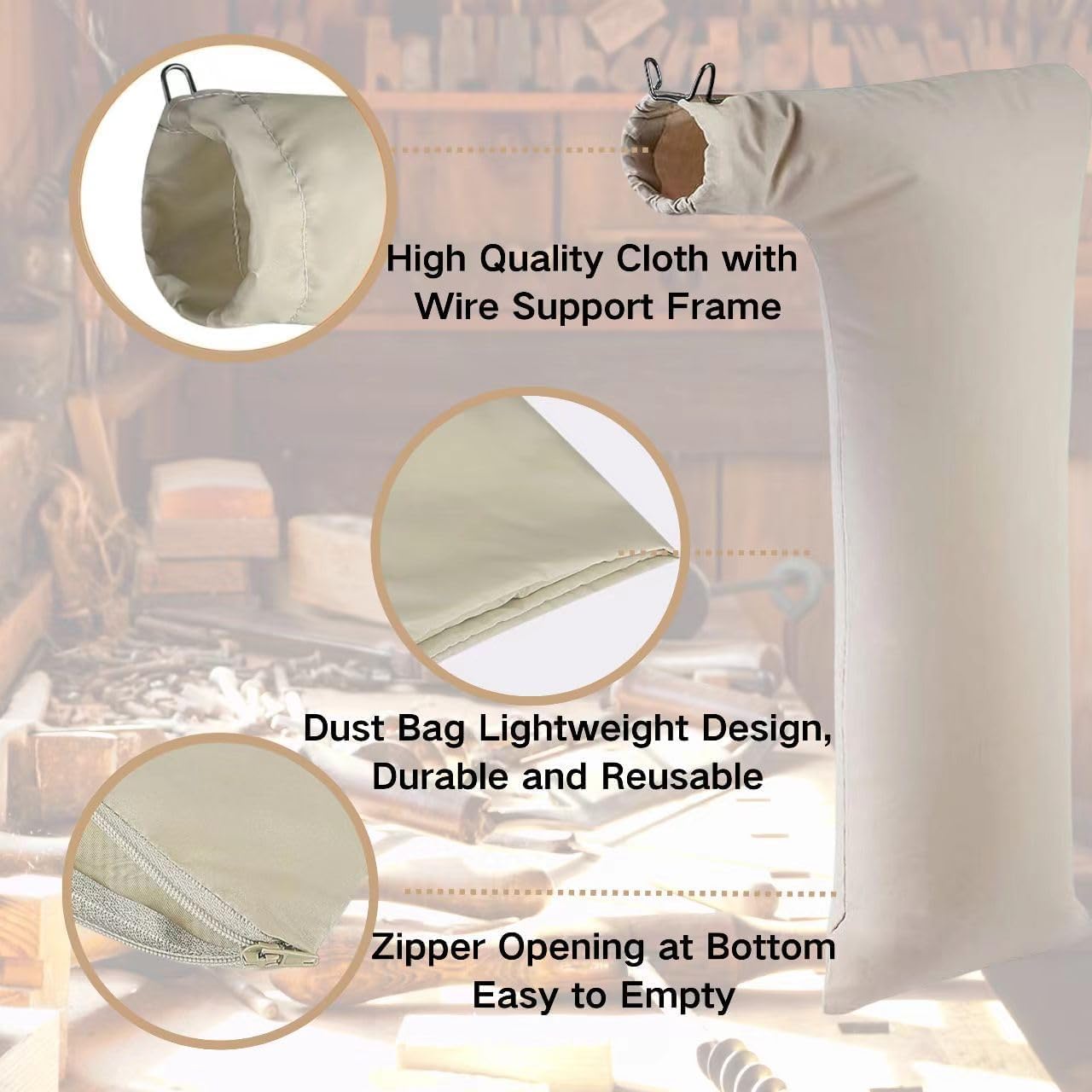 XHBAN wire-frame support detail keeps bag stable during use.
