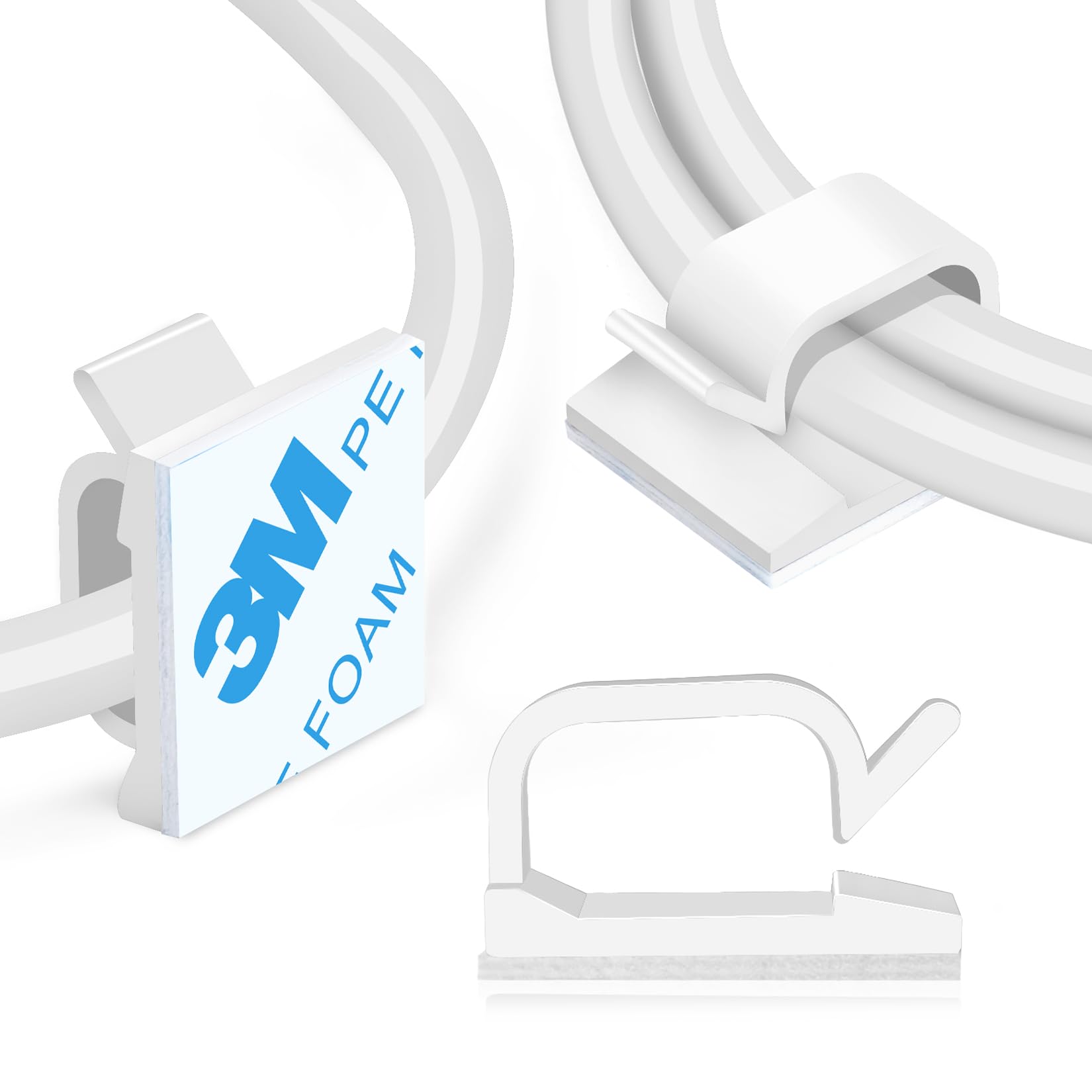 XHF adhesive cable clip base secures cables on any surface.