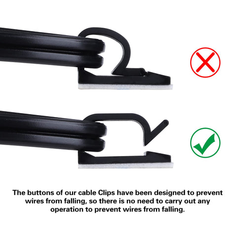 XHF cable clip works on glass, wood, metal, plastic surfaces.