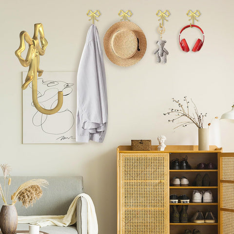XHIPY gold bow wall hook decor ambience adds elegance to any room