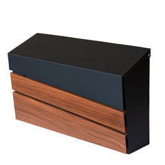xhlokk wall-mount mailbox with walnut wood panel for outdoor durability