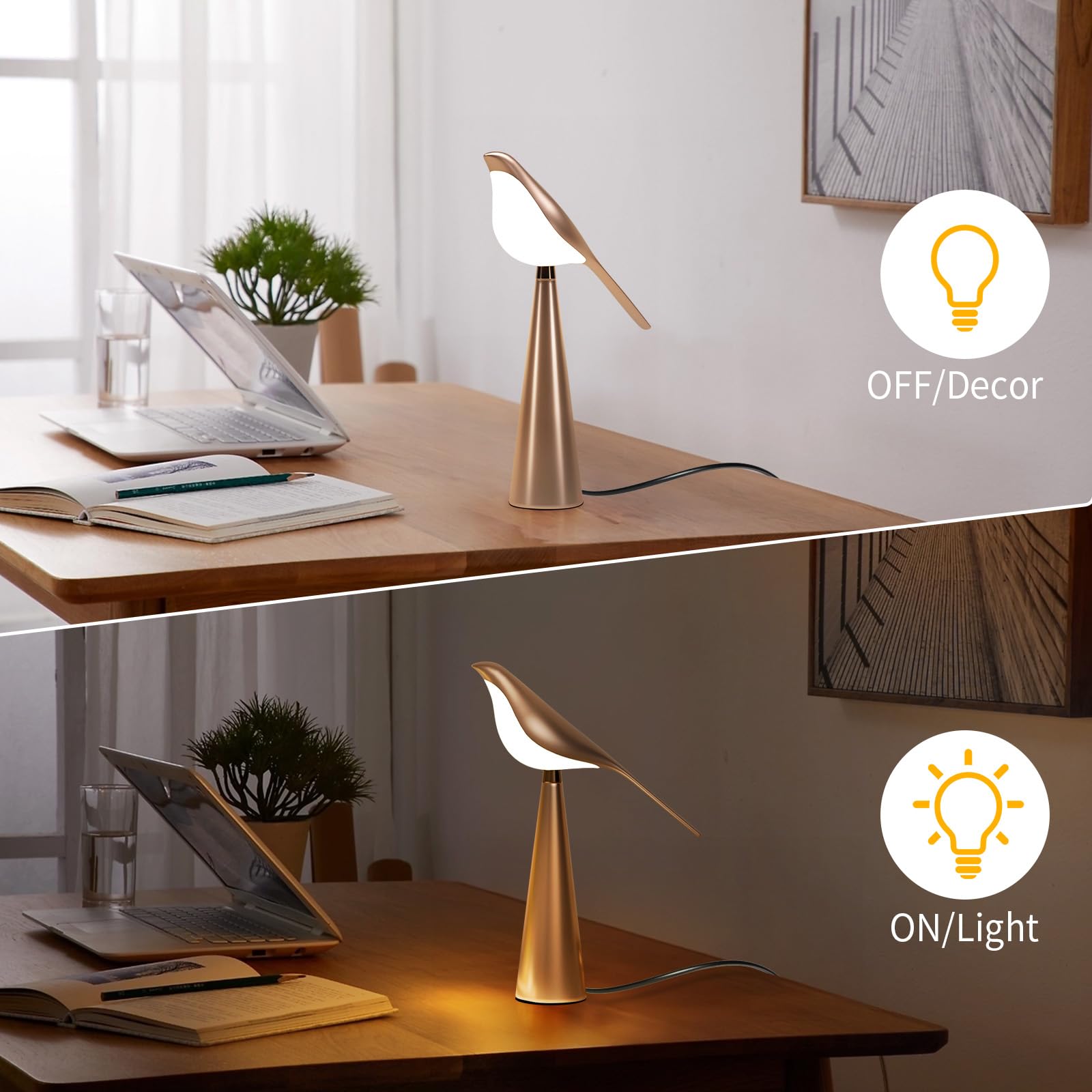 Xhope4u office desk lamp delivers crisp 6000K brightness for tasks.