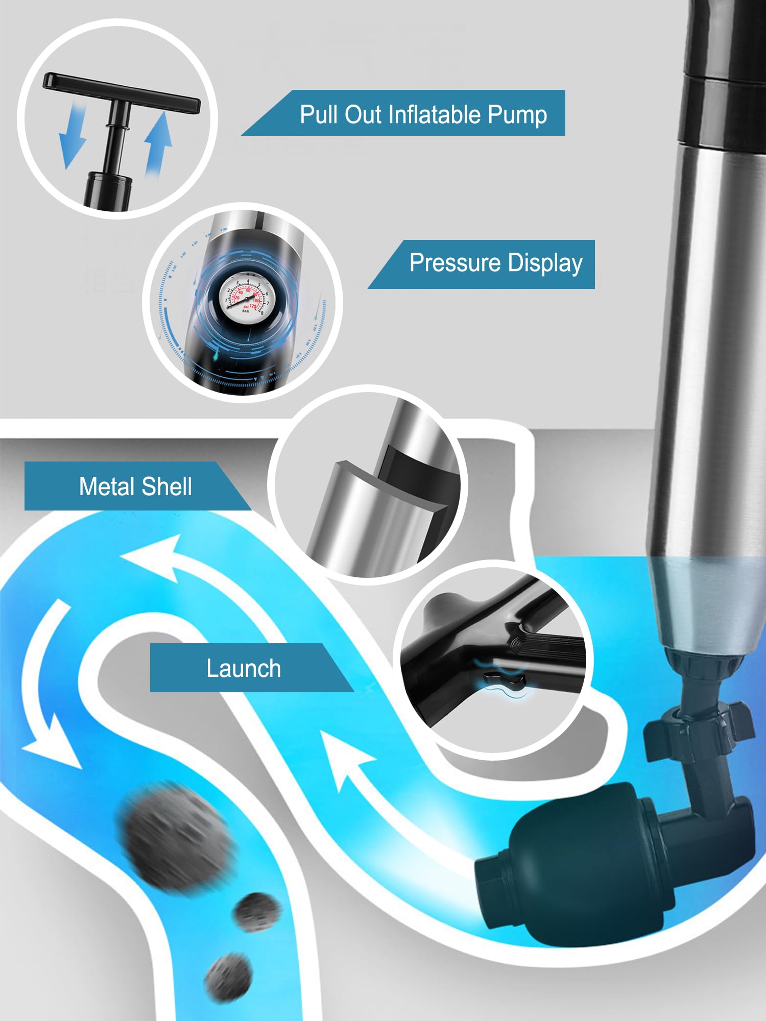 Xhwlgbal drain-snake-head-set includes versatile heads for various pipes.