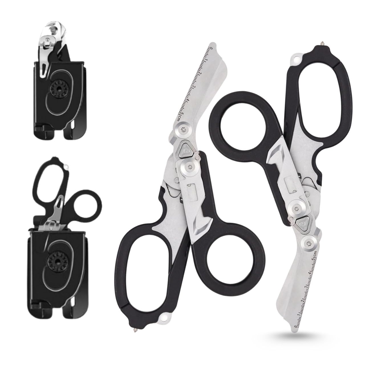 X.I. Products Pack 2 trauma shears folded with strap cutter for field readiness
