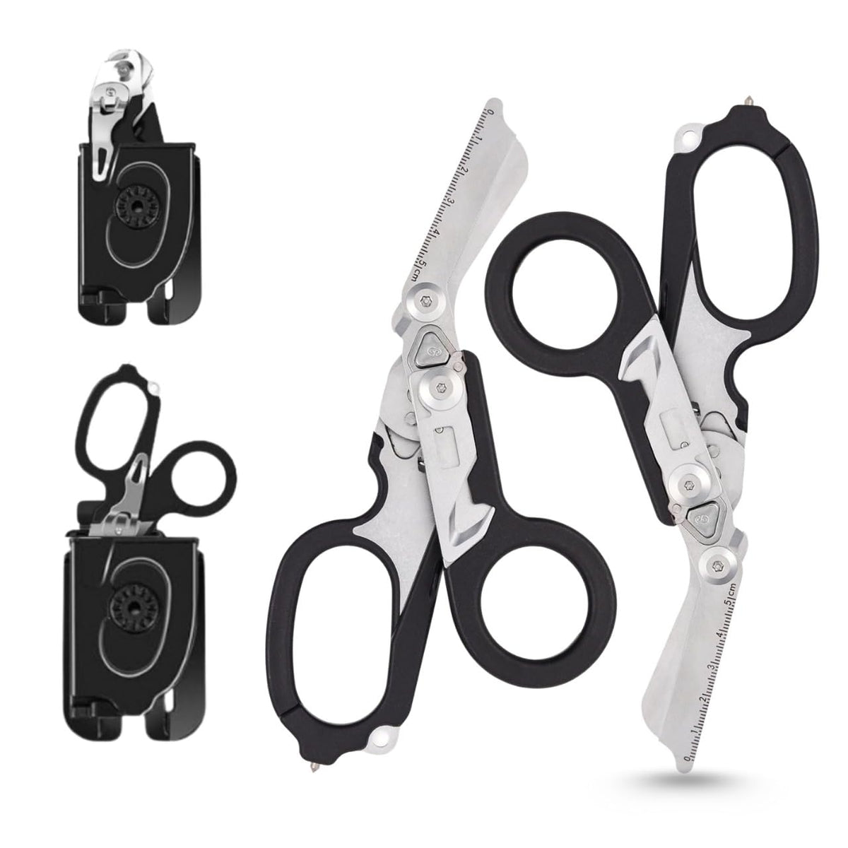 X.I. Products Pack 2 trauma shears folded with strap cutter for field readiness