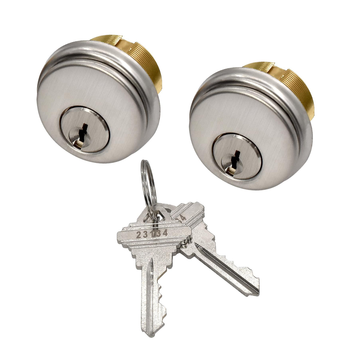 Xiang's storefront mortise lock cylinder set in silver with solid brass body for storefront security