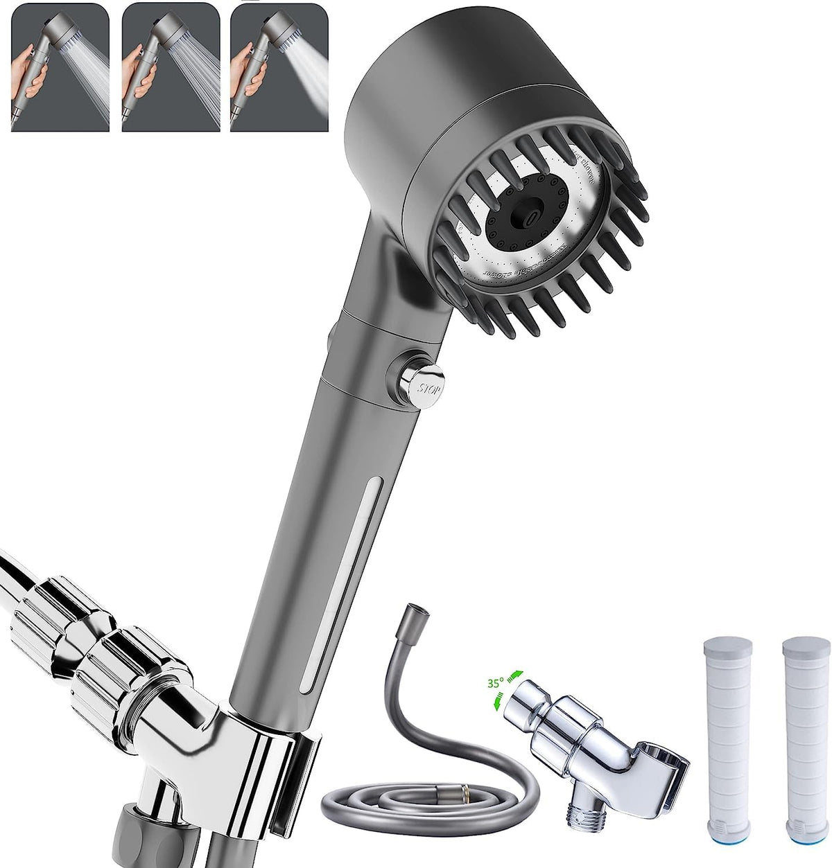 Xianshengle filtered shower head full view with chrome finish for daily use