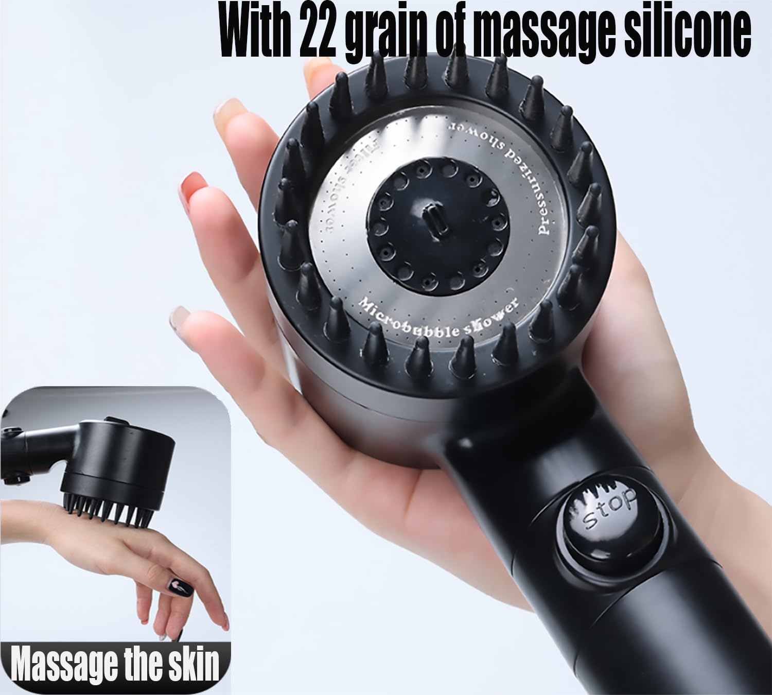 Filtered water flow from Xianshengle shower system for smoother skin feel.