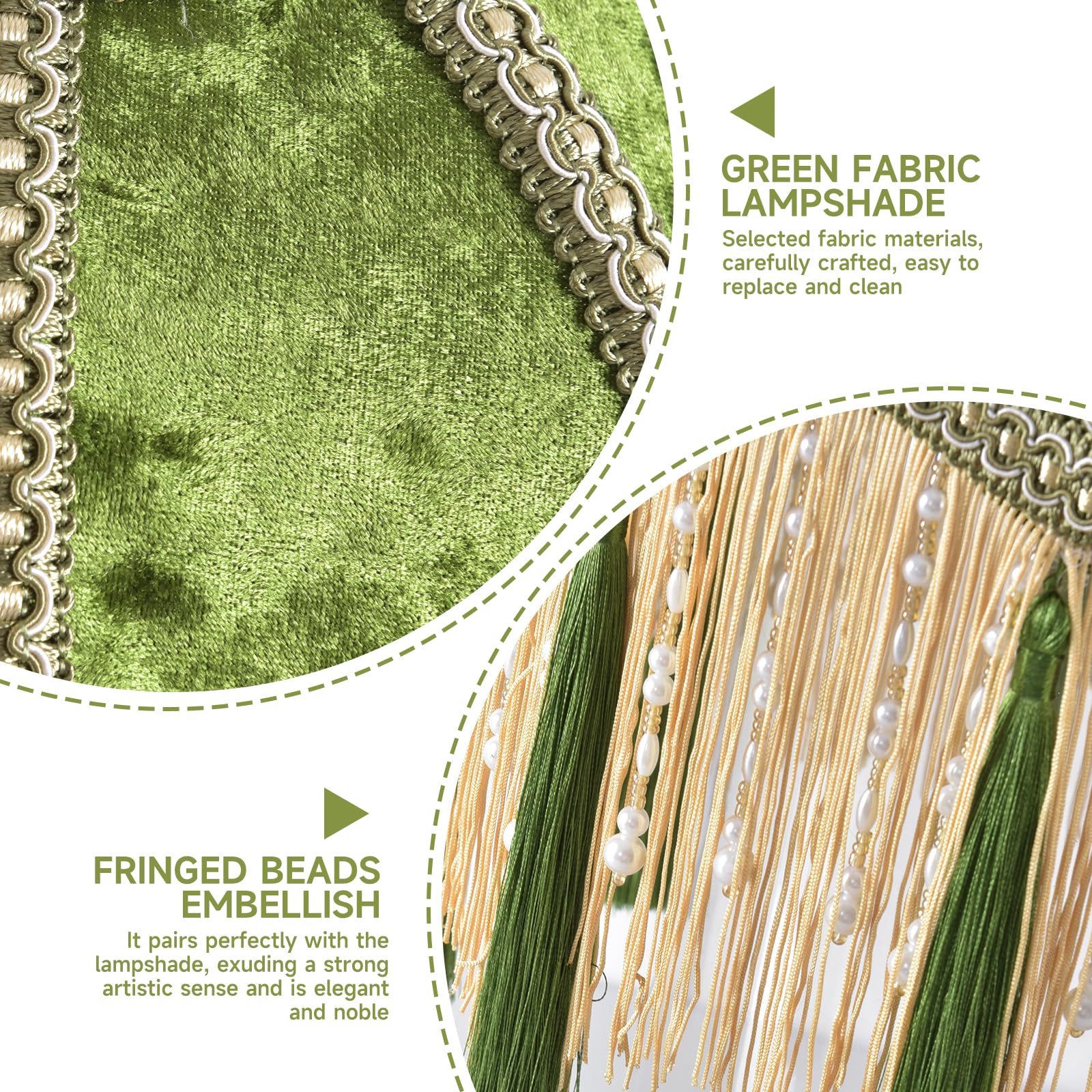 Xiaojuande olive green velvet shade enhances traditional and contemporary decor