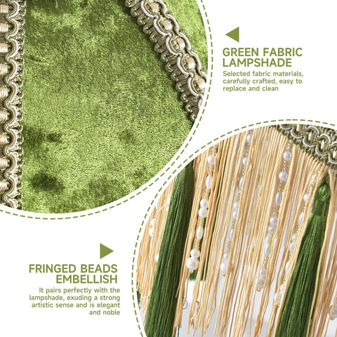 Xiaojuande olive green velvet shade enhances traditional and contemporary decor