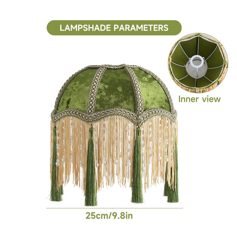Xiaojuande olive green shade with scalloped edges creates refined charm