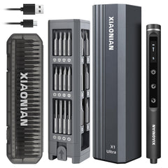 XIAONIAN electric screwdriver set in compact case for portable electronics repair