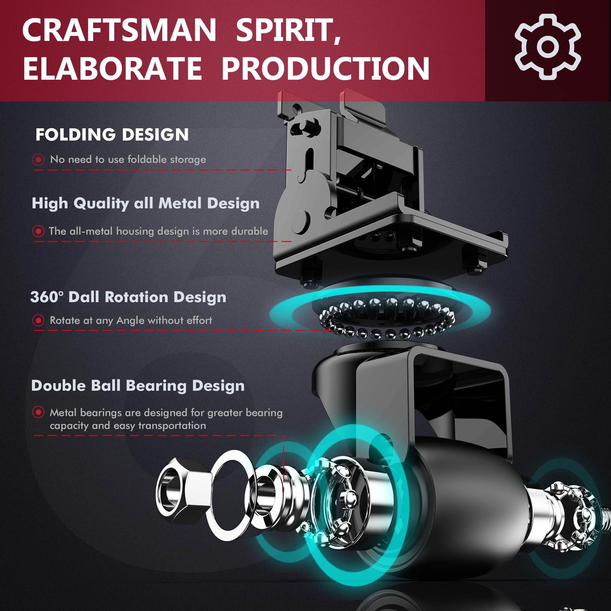 XIAOXINGYUN Packout caster metal construction withstands harsh job site conditions.