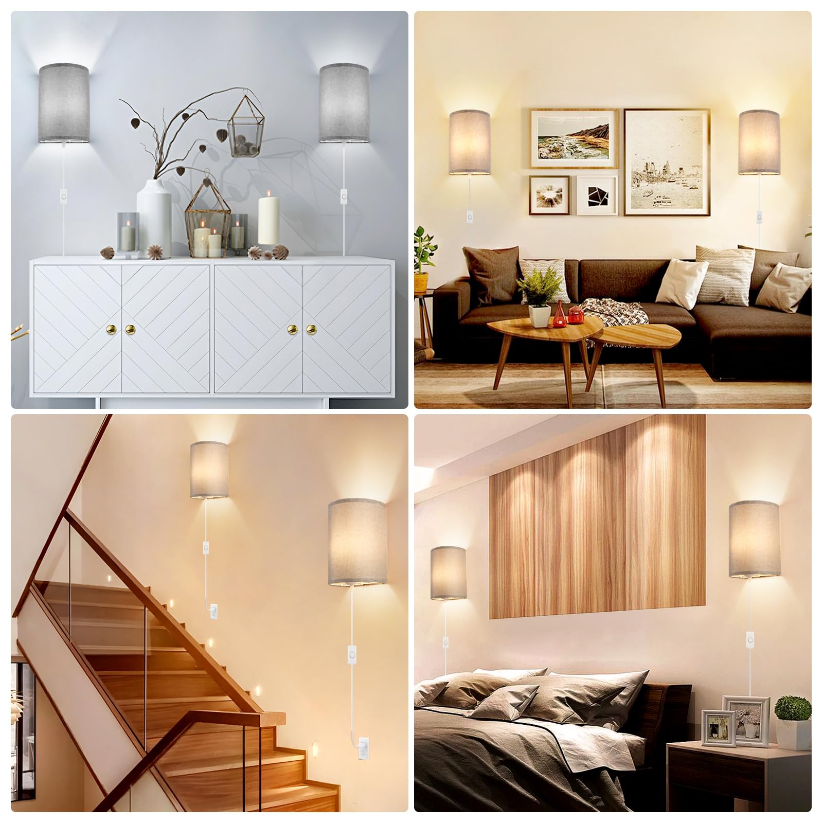 XIEYOR two-pack wall lights ready for quick wall placement.