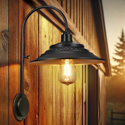 XIFEINIU gooseneck wall sconces black with gold interior for warm ambience