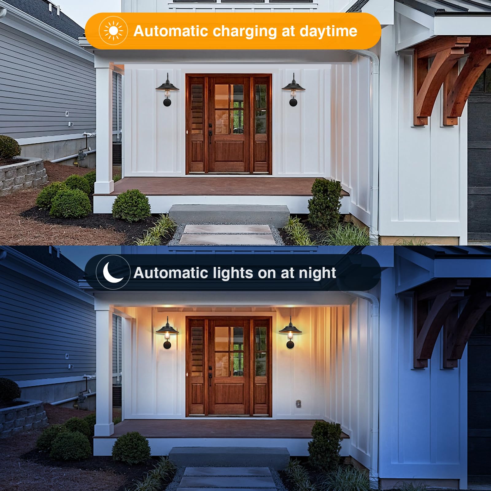 XIFEINIU three-panel solar trio powering long-lasting night lighting