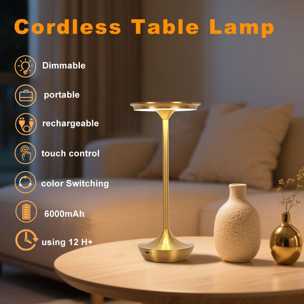 XIH LED table lamp 6000mAh battery with charging display