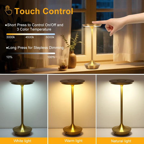 XIH LED table lamp touch-control interface for quick adjustments
