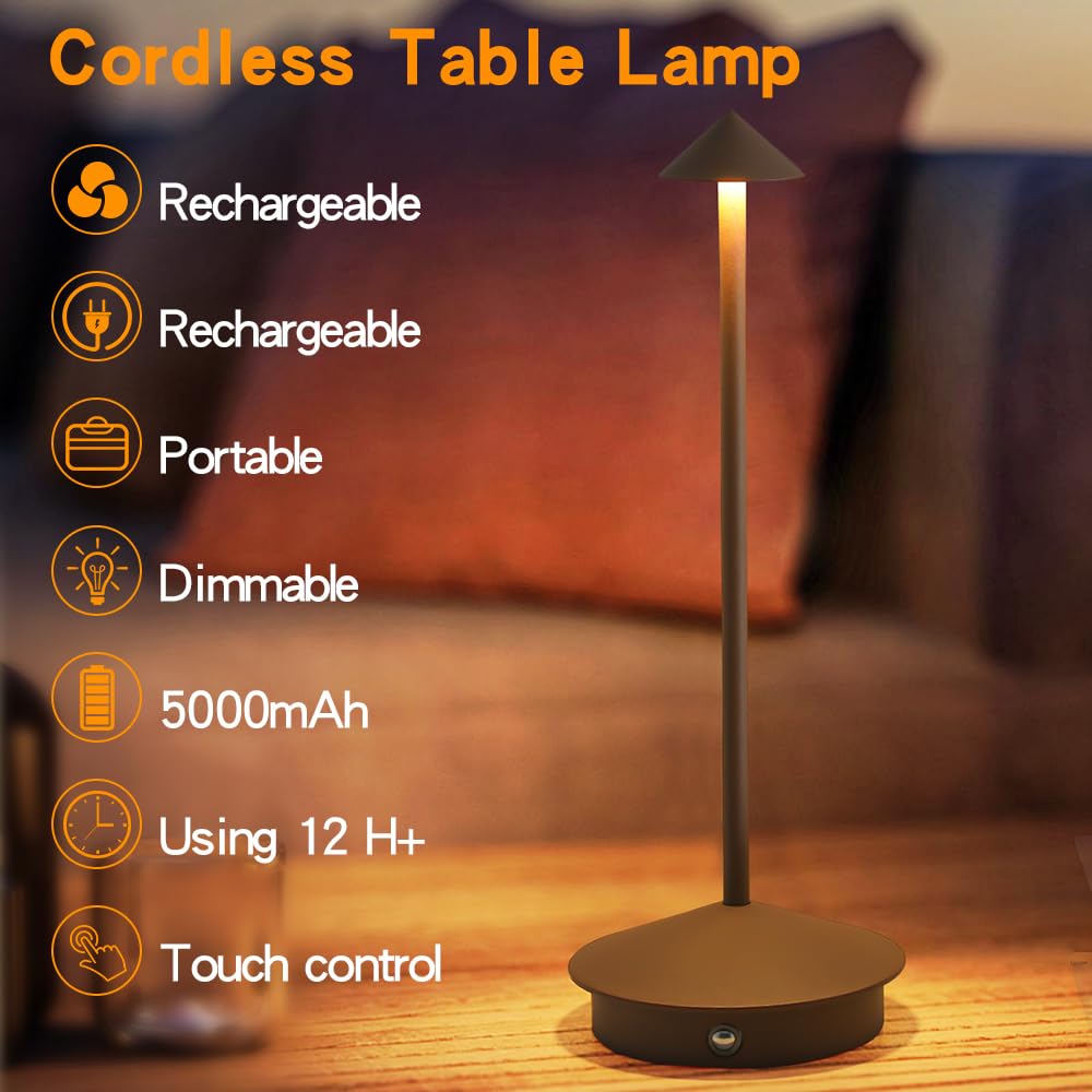 XIH portable outdoor lamp with 5000mAh battery for camping and patio dinners.