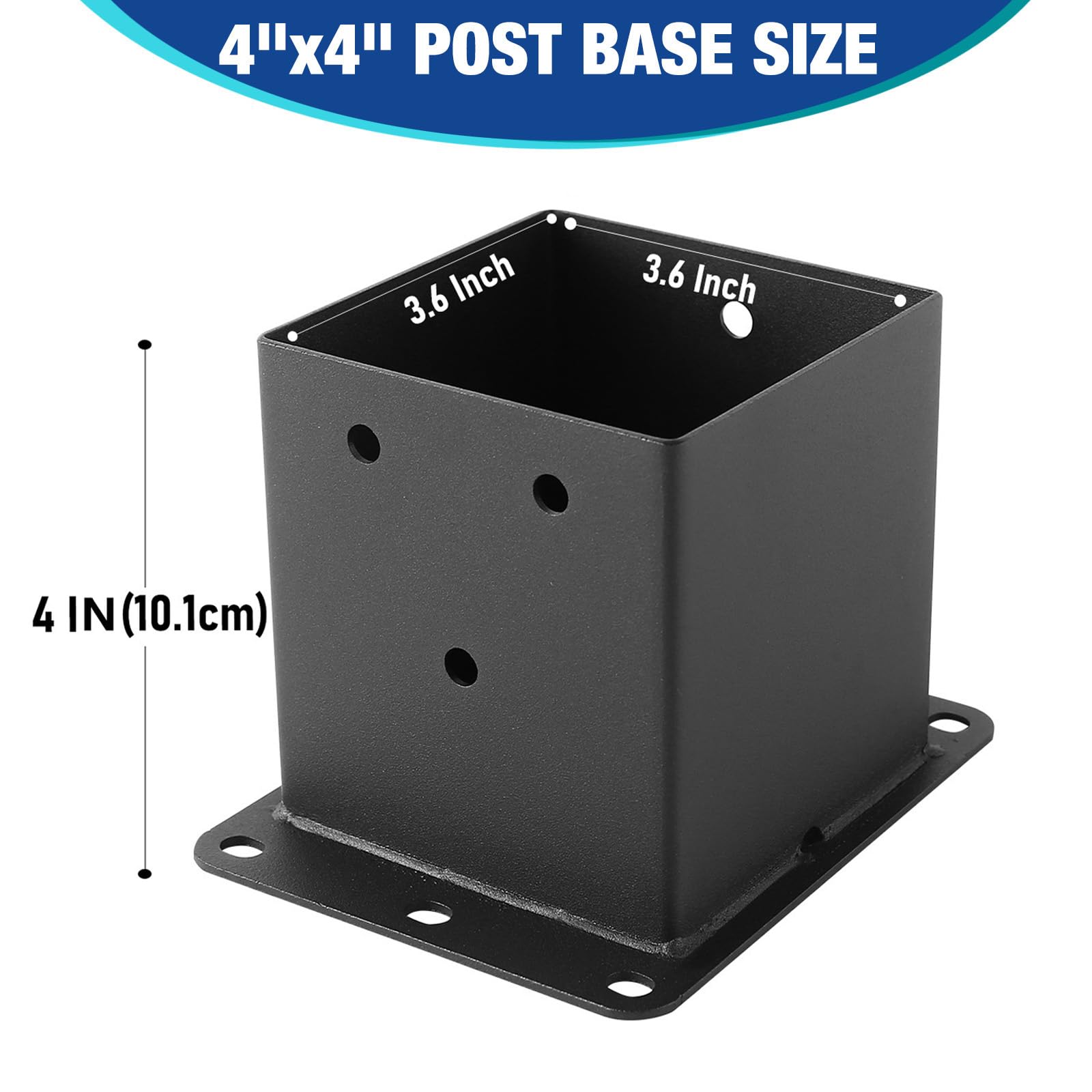 XIHUWZ 4x4 post bracket kit side view showing solid steel