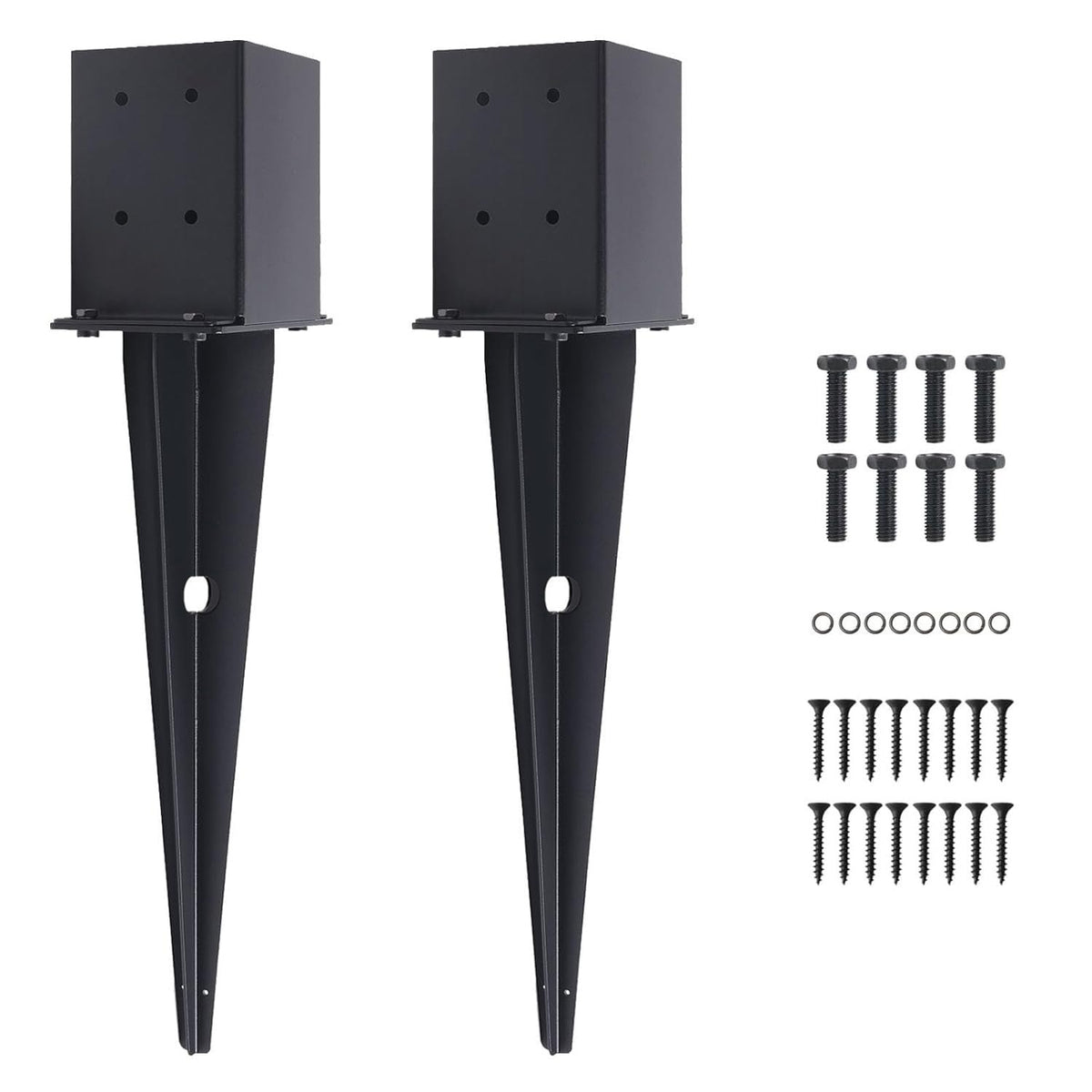 XIHUWZ fence post anchor 22in ground spike secures outdoor posts in soil