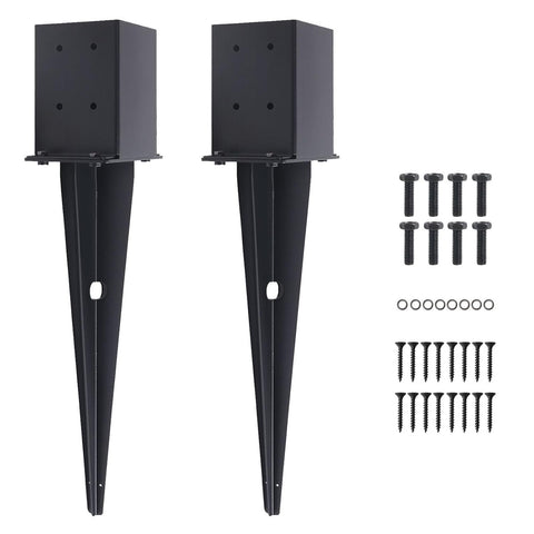 XIHUWZ fence post anchor 22in ground spike secures outdoor posts in soil