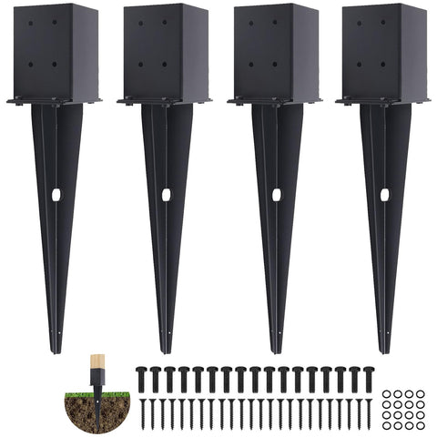 XIHUWZ fence post anchor ground spike with 22-inch reach for durable outdoor support