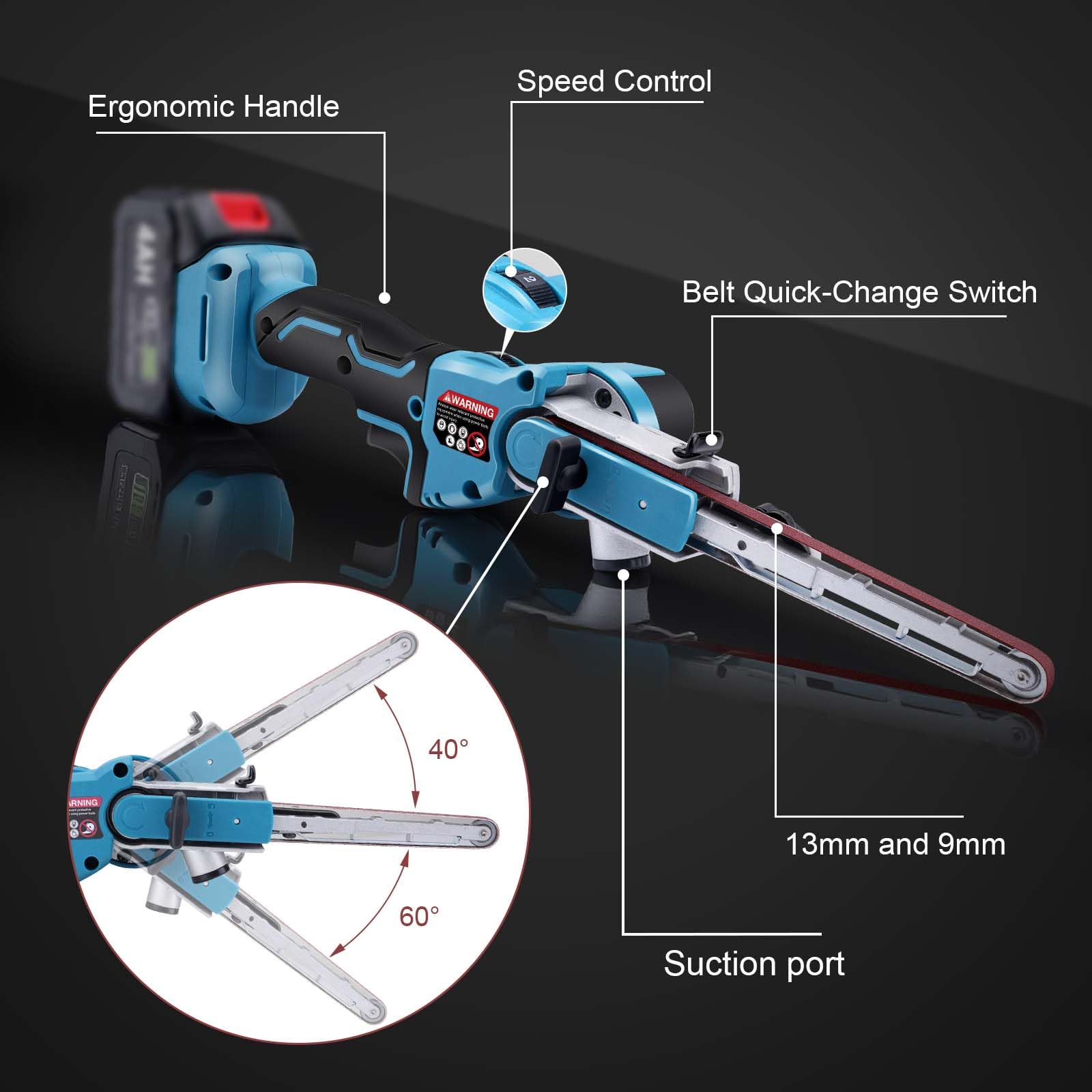 XIIW dust port with vacuum compatibility for cleaner workspaces.