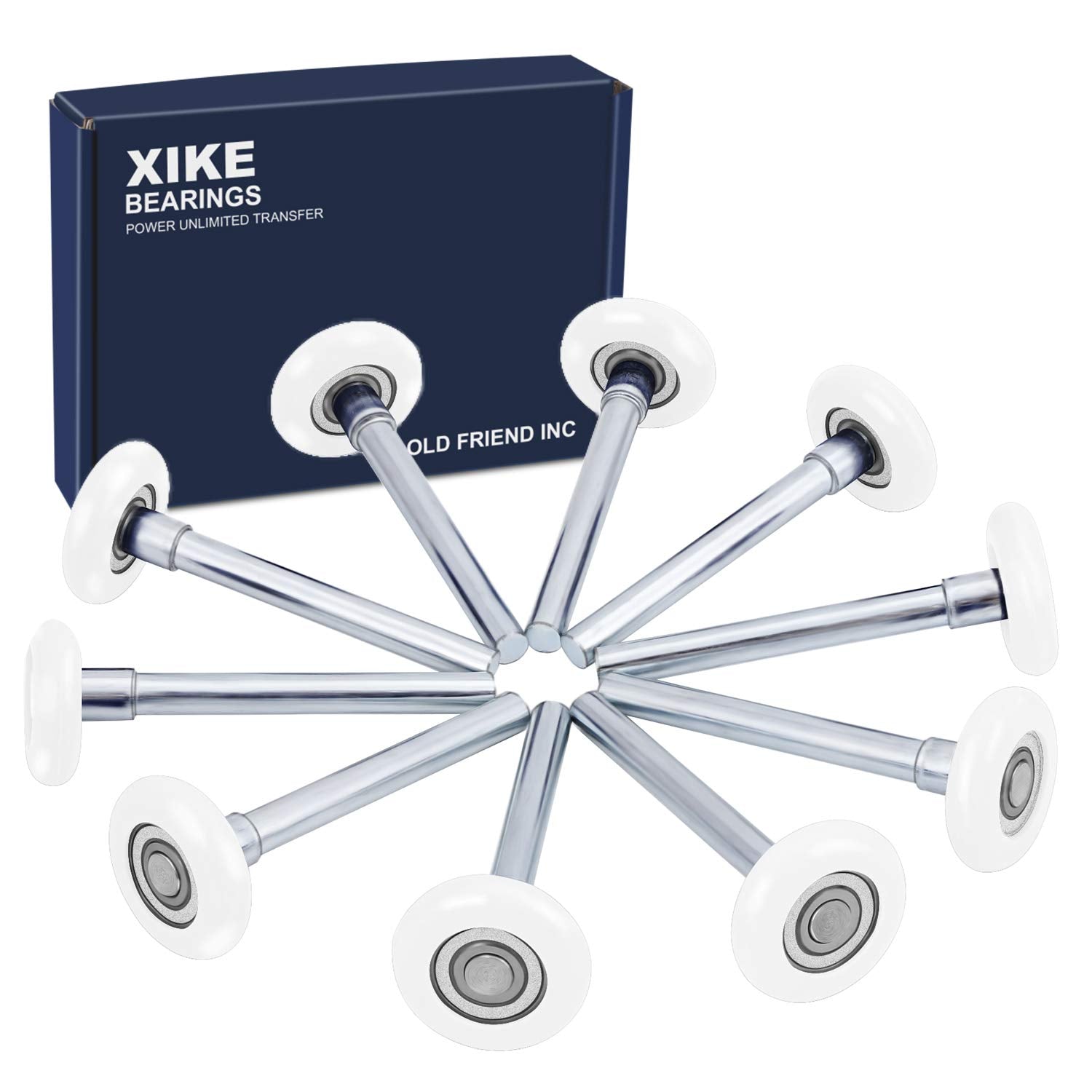 XIKE white 2in nylon garage door roller 10-pack with high load capability