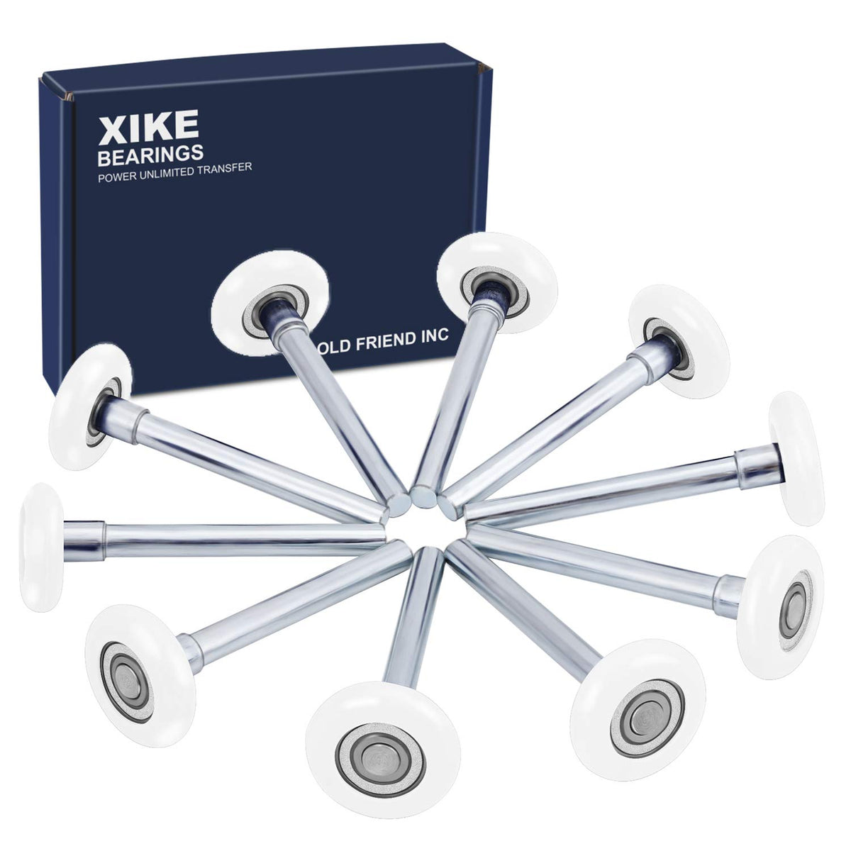 XIKE white 2in nylon garage door roller 10-pack with high load capability