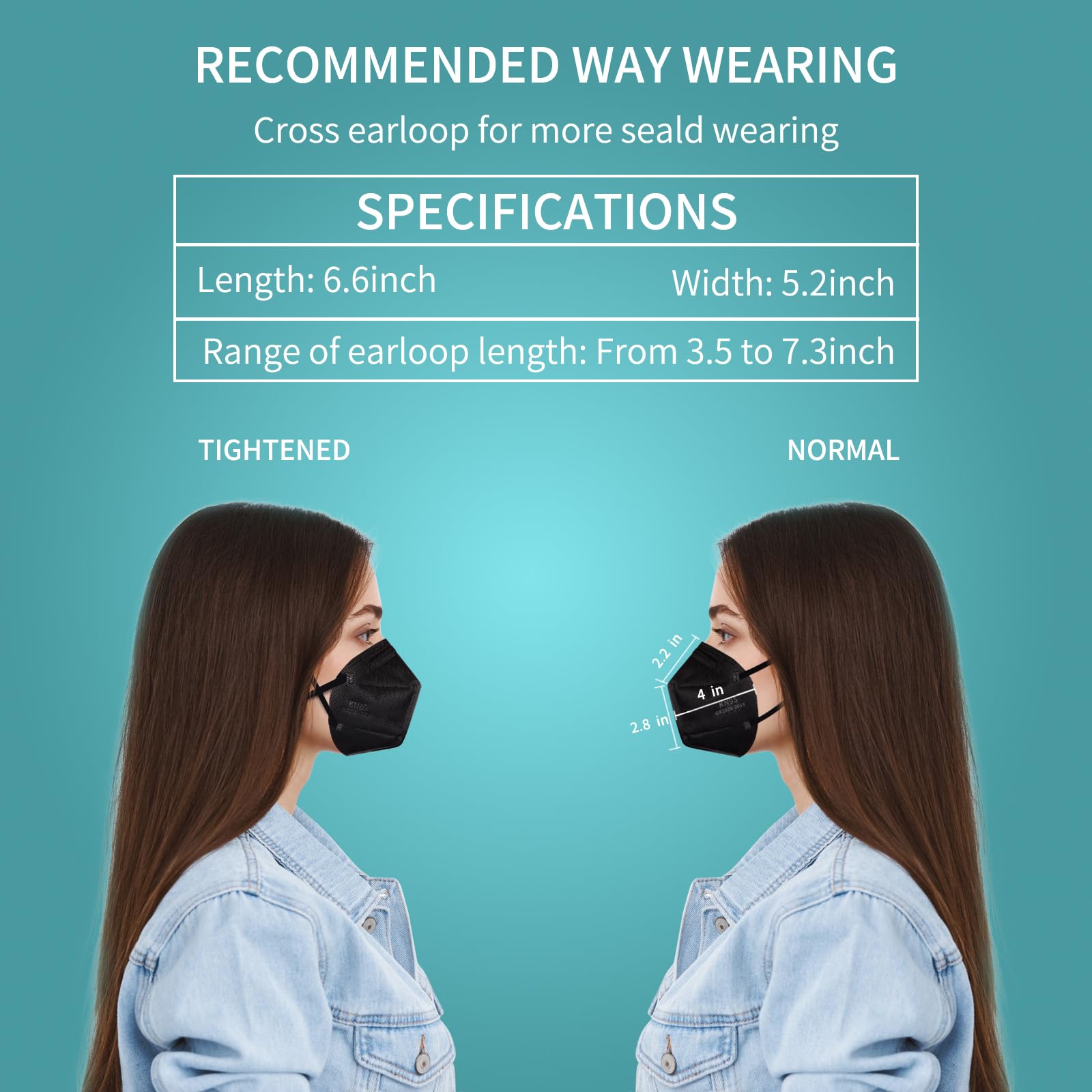 XIKII KN95 3D contoured fit provides all-day comfort.