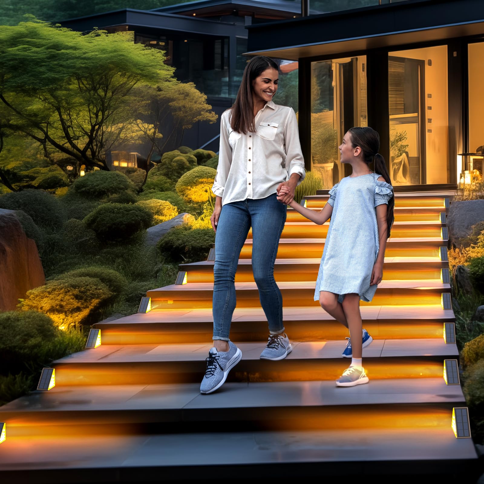 XILLUMI CORE six-pack outdoor lights provide versatile stair lighting