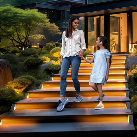 XILLUMI CORE six-pack outdoor lights provide versatile stair lighting