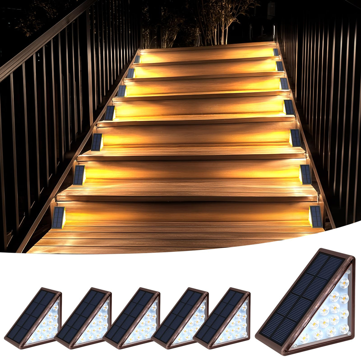 XILLUMI CORE solar step light glow on stairs enhances nighttime safety