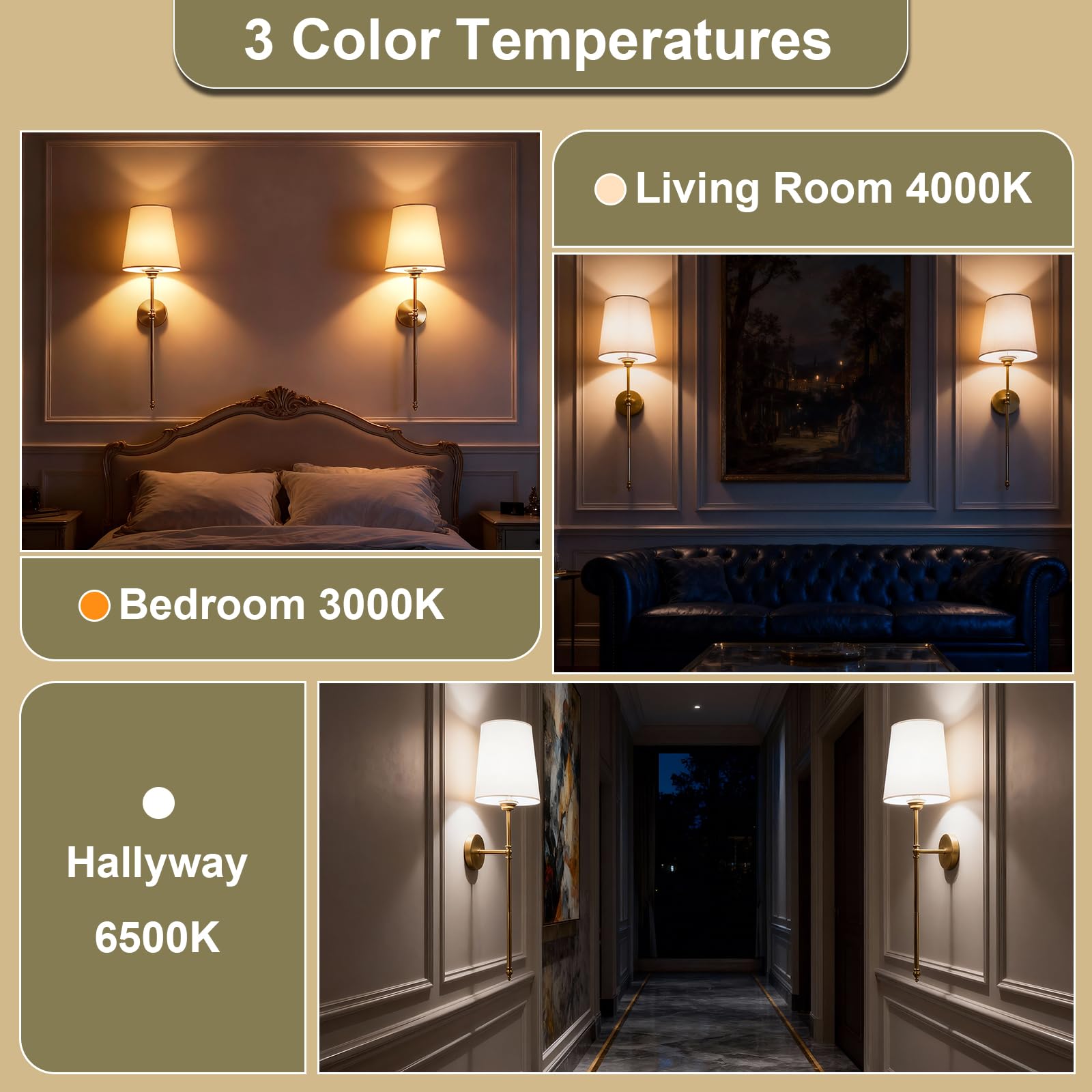 XILLUMI CORE compact gold sconce fits hallway or bedroom spaces.